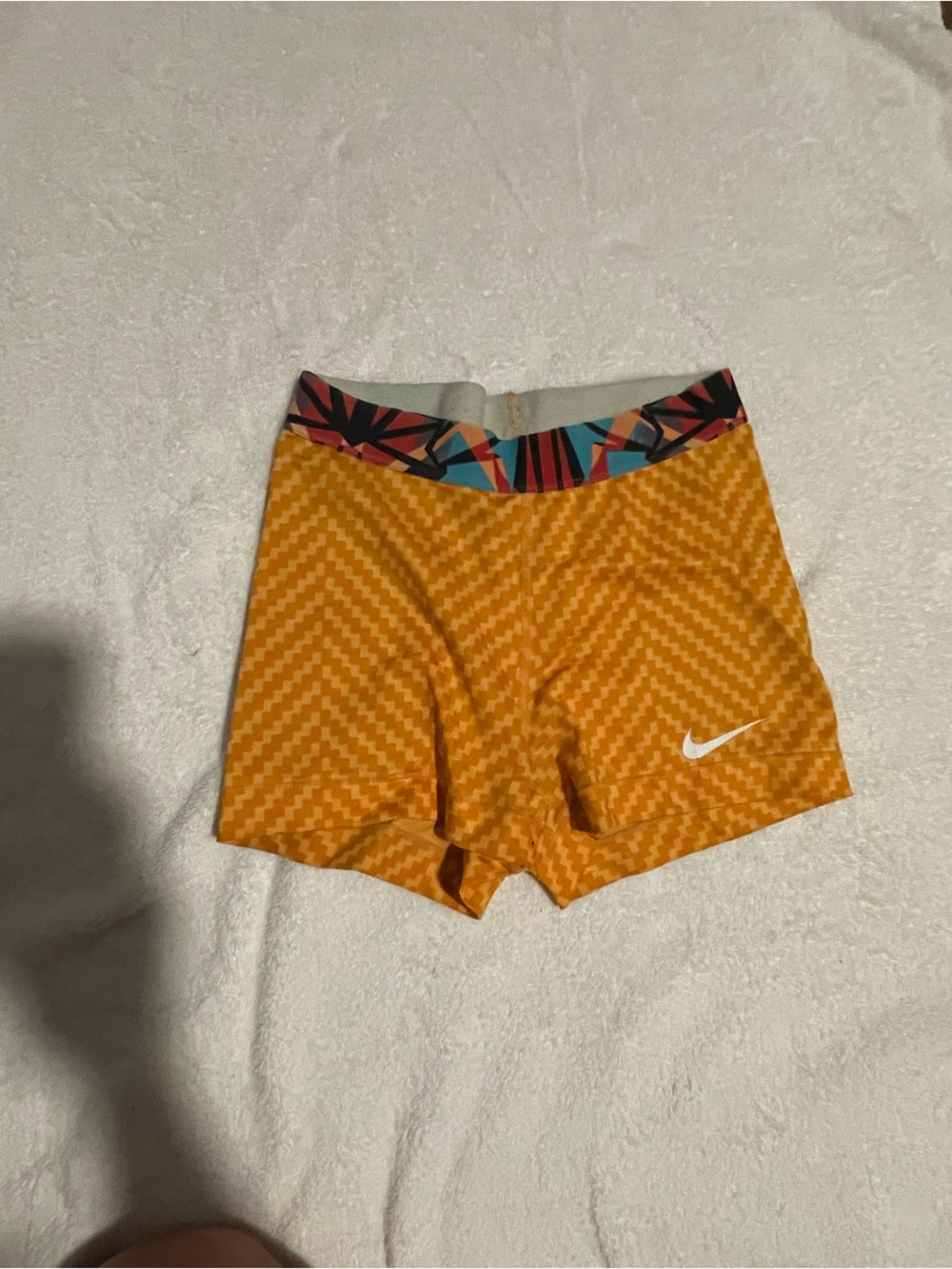 Nike Orange Chevron Crop Tank with Multicolor Hem